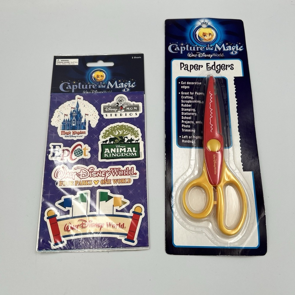 NEW VTG Disney Paper Edgers Scissors Stickers Scrapbook Capture the Magic WDW